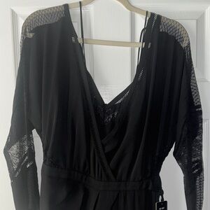 Express Black Lace Detail Jumpsuit